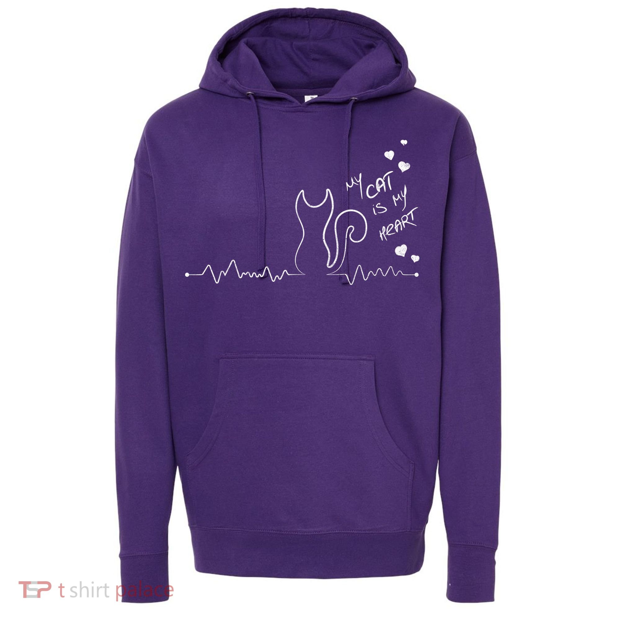My Cat Is My heart Pulse Hoodie