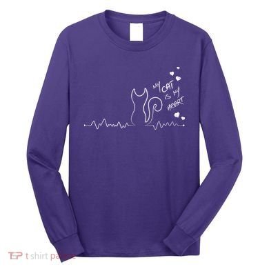My Cat Is My heart Pulse Long Sleeve Shirt
