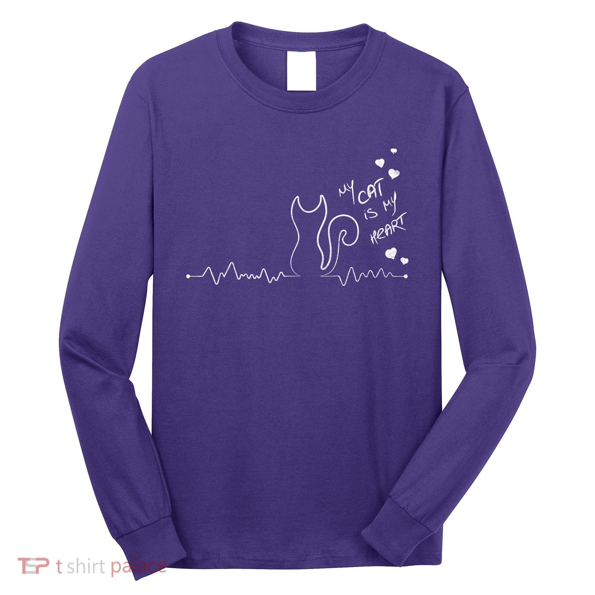My Cat Is My heart Pulse Long Sleeve Shirt