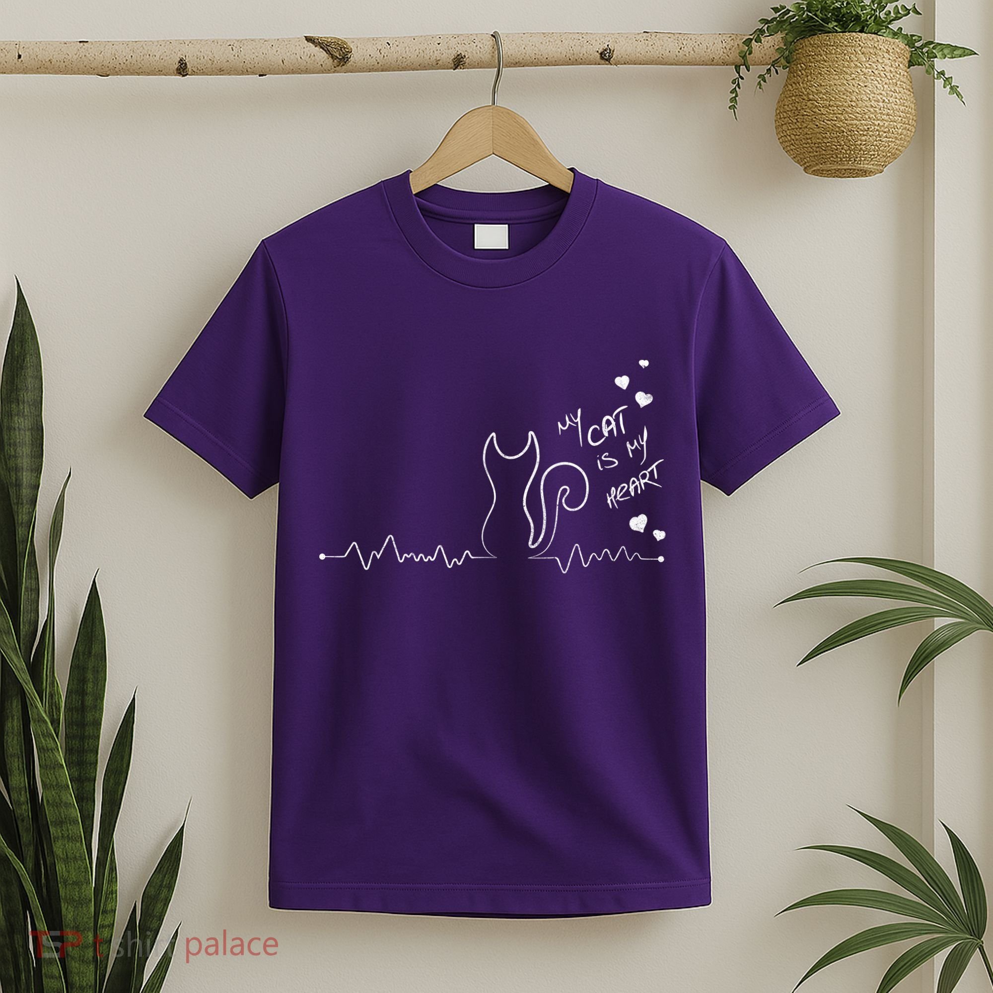 My Cat Is My heart Pulse T-Shirt