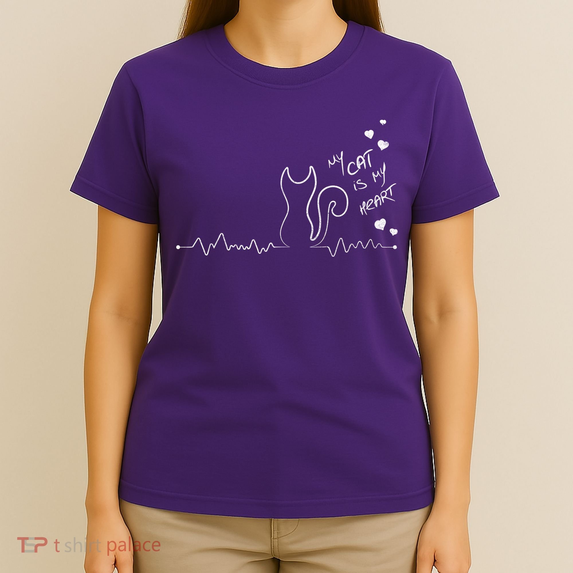 My Cat Is My heart Pulse T-Shirt