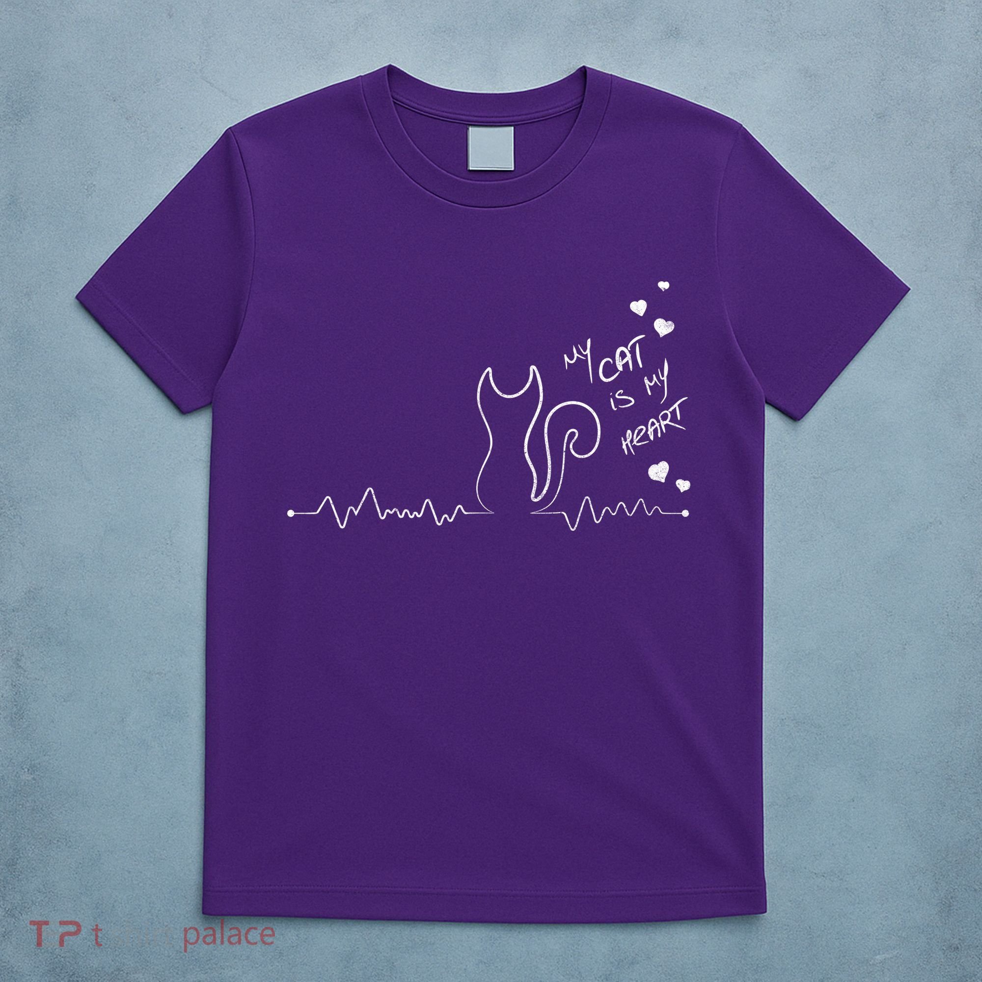 My Cat Is My heart Pulse T-Shirt