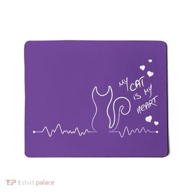 My Cat Is My heart Pulse Mousepad