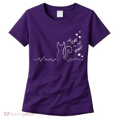 My Cat Is My heart Pulse Women's T-Shirt