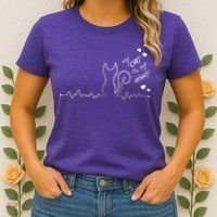 My Cat Is My heart Pulse Women's T-Shirt thumb 2