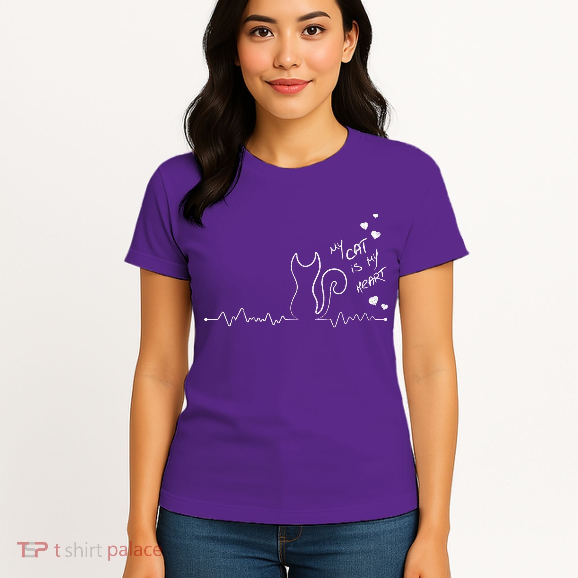My Cat Is My heart Pulse Women's T-Shirt