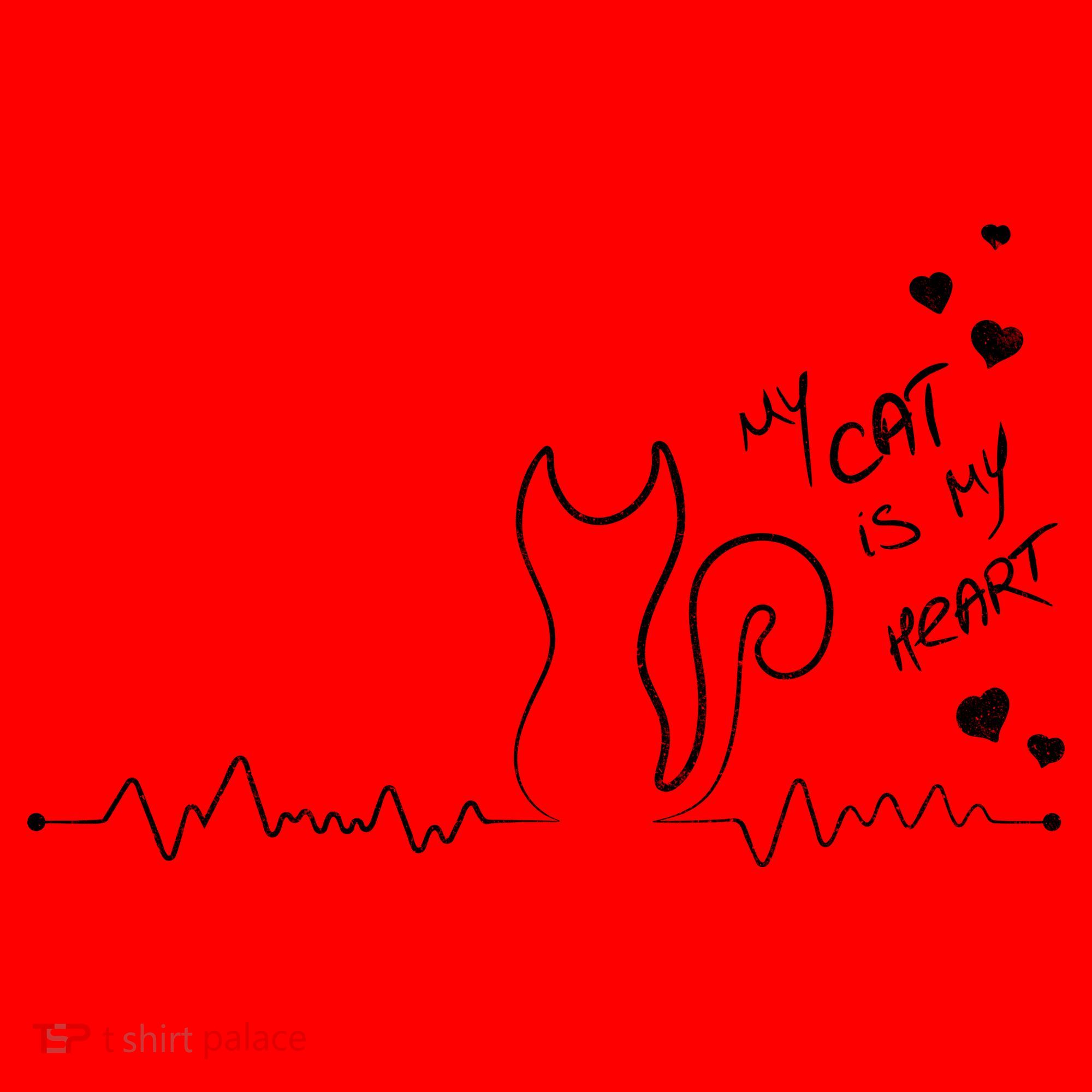 My Cat Is My heart Pulse Santa Hat