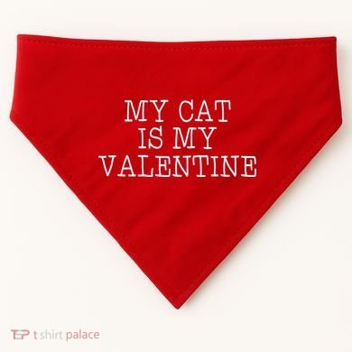 My Cat Is My Valentine USA-Made Doggie Bandana