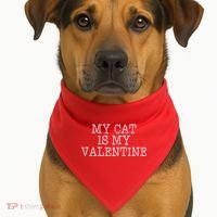 My Cat Is My Valentine USA-Made Doggie Bandana thumb 1