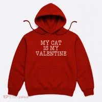 My Cat Is My Valentine Hoodie thumb 0
