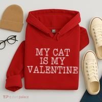 My Cat Is My Valentine Hoodie thumb 4