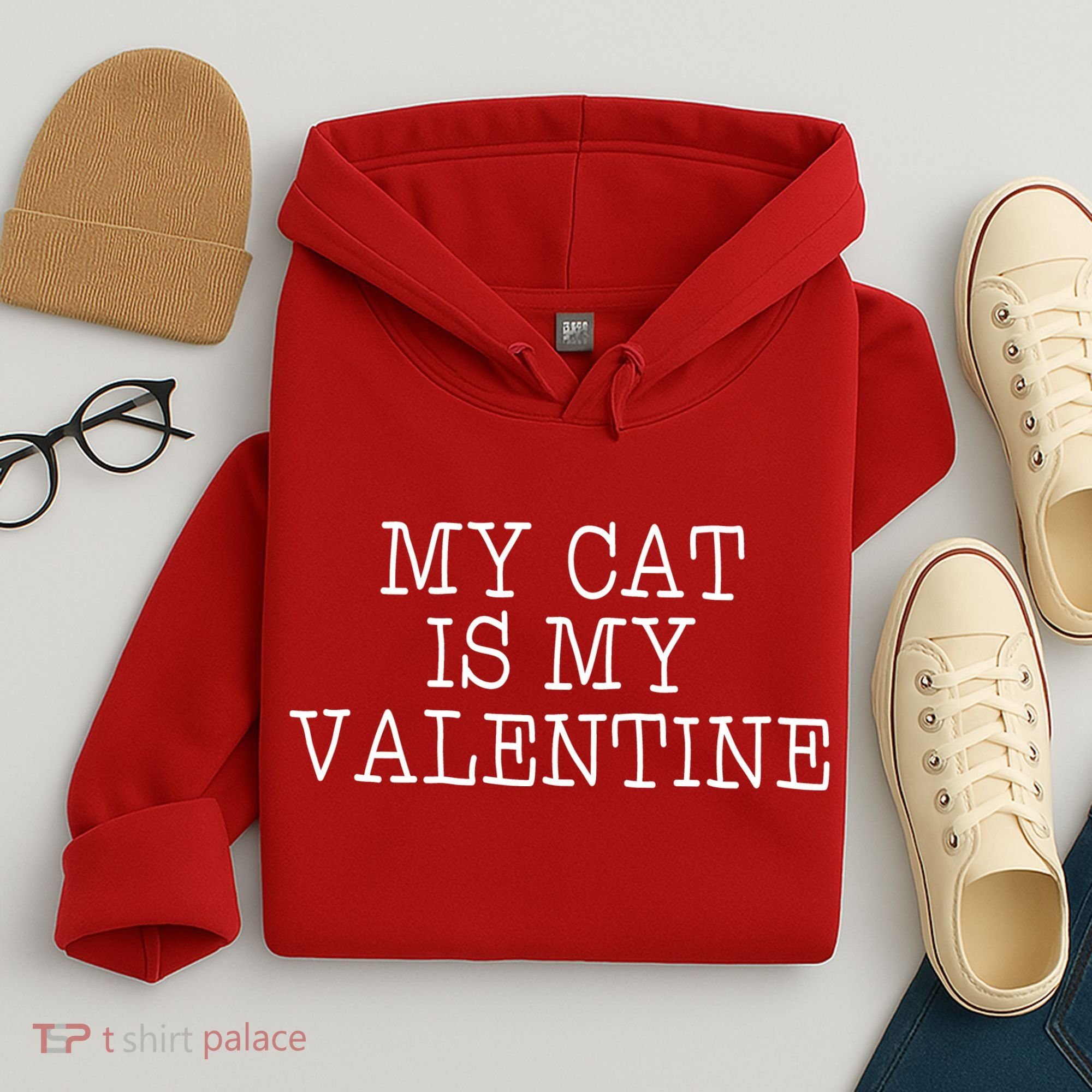 My Cat Is My Valentine Hoodie