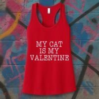 My Cat Is My Valentine Women's Tank Top thumb 3