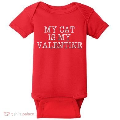 My Cat Is My Valentine Baby Bodysuit