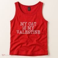 My Cat Is My Valentine Tank Top thumb 2