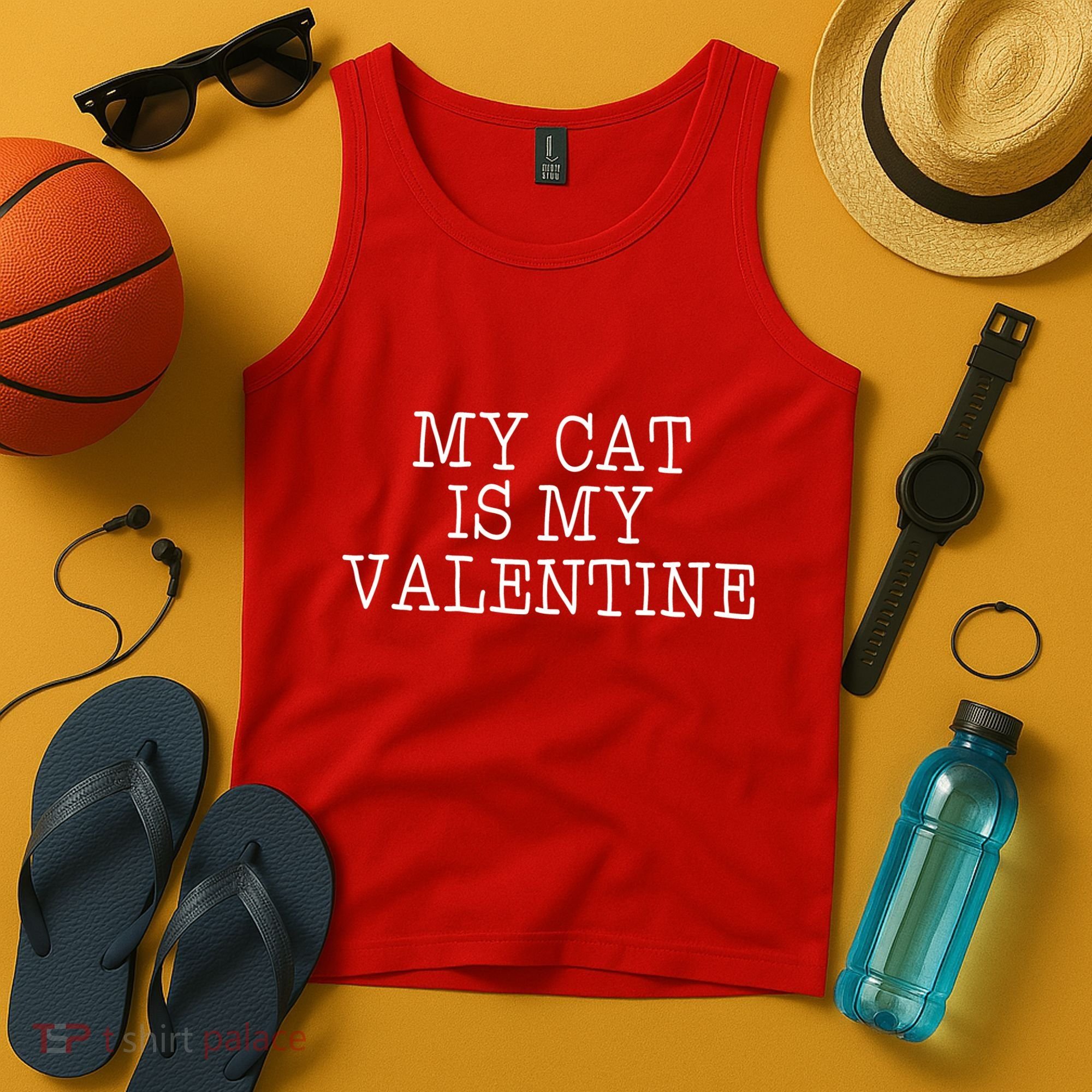 My Cat Is My Valentine Tank Top
