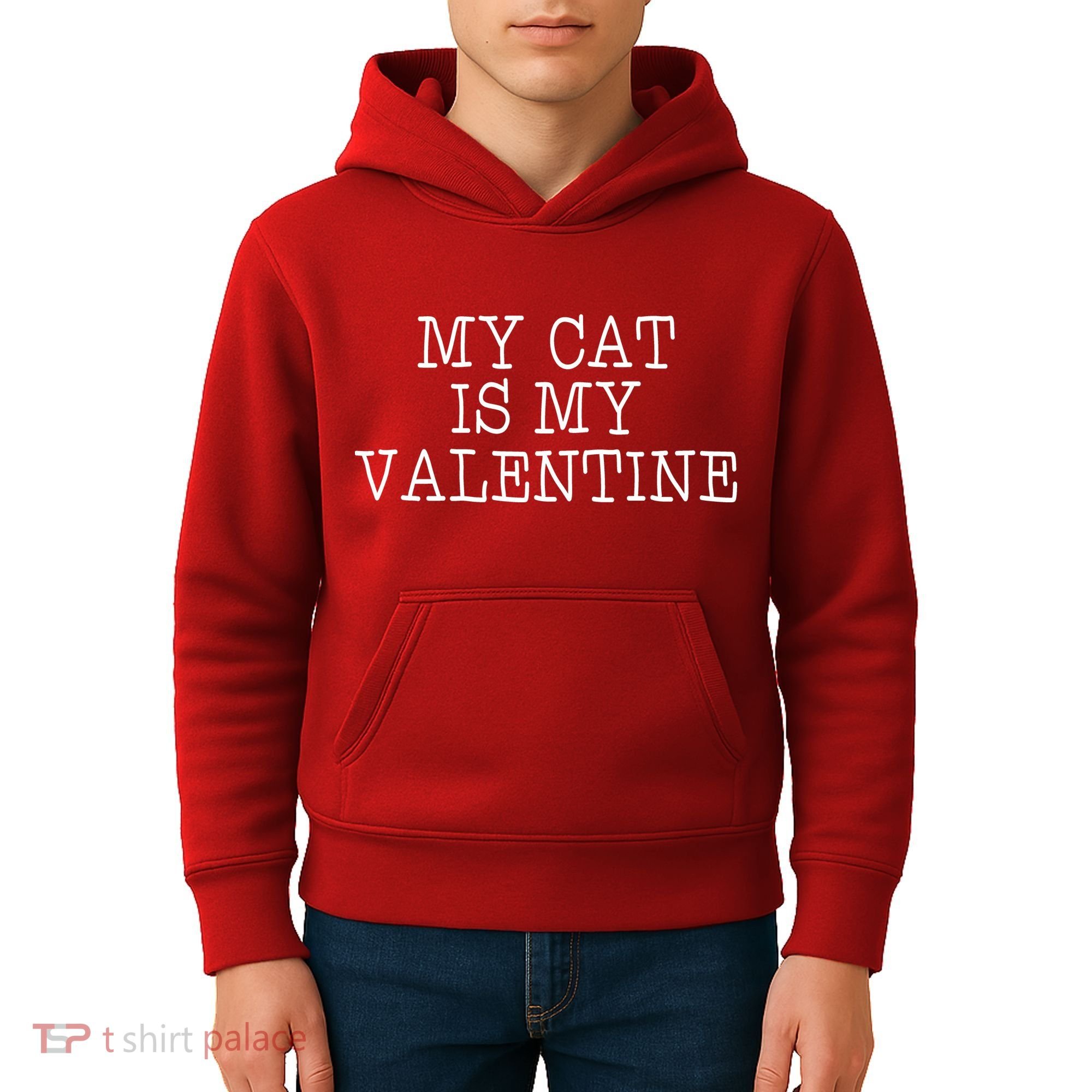 My Cat Is My Valentine Kids Hoodie