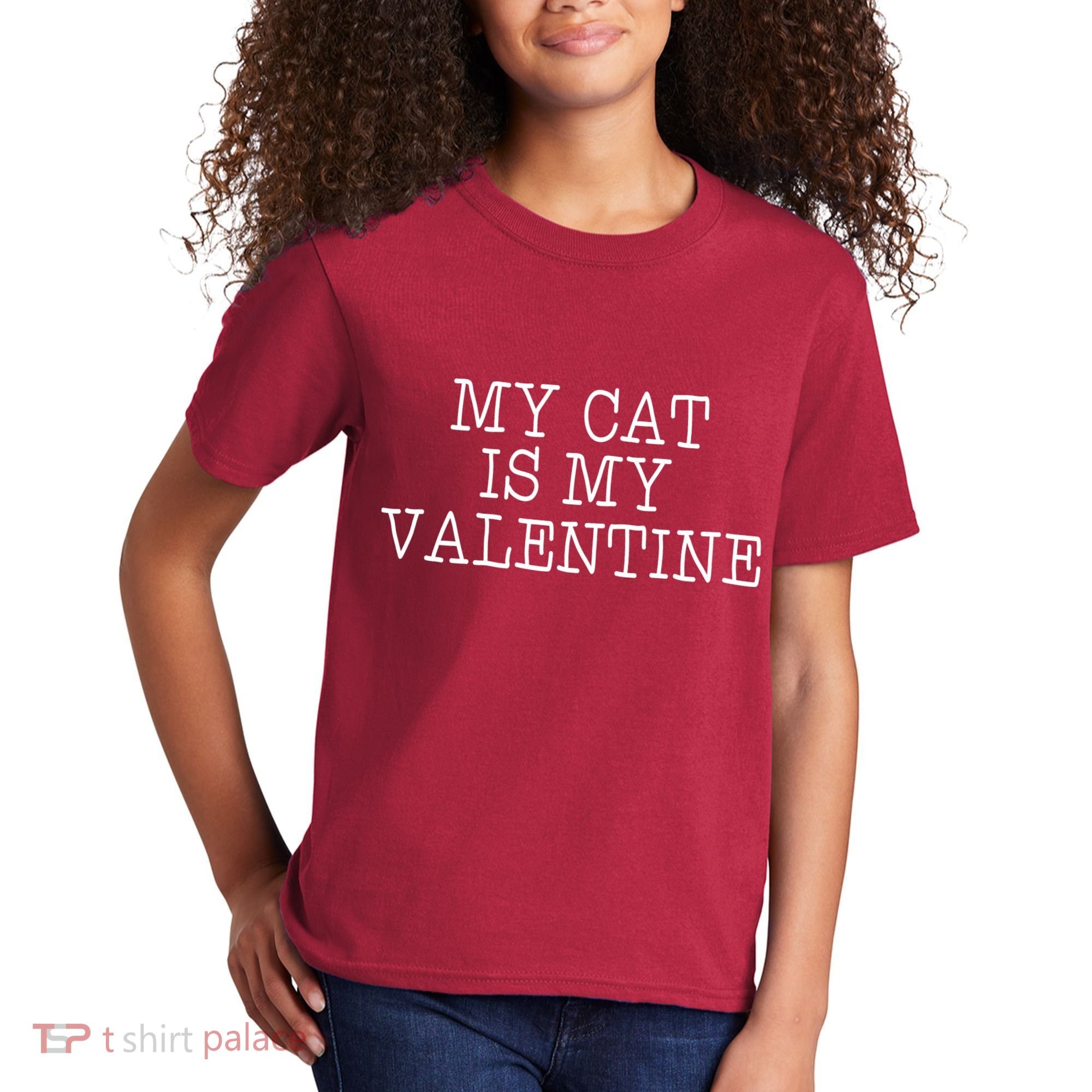 My Cat Is My Valentine Kids T-Shirt