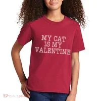 My Cat Is My Valentine Kids T-Shirt thumb 2