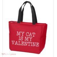 My Cat Is My Valentine Tote Bag thumb 3