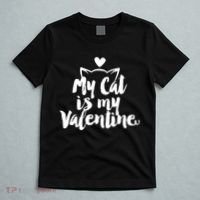 My Cat Is My Valentine Funny Cute T-Shirt thumb 5