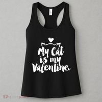 My Cat Is My Valentine Funny Cute Women's Tank Top thumb 3