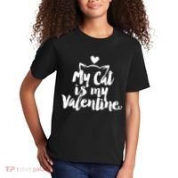 My Cat Is My Valentine Funny Cute Kids T-Shirt thumb 2