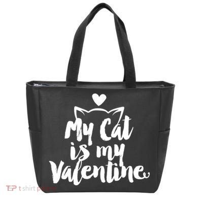 My Cat Is My Valentine Funny Cute Tote Bag