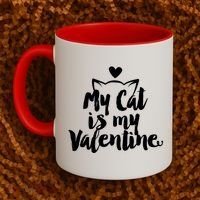 My Cat Is My Valentine Funny Cute Coffee Mug thumb 2