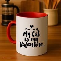 My Cat Is My Valentine Funny Cute Coffee Mug thumb 4