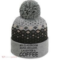 My Classroom Runs On Love Laughter Coffee  The Baniff Cuffed Pom Beanie thumb 0