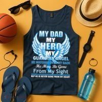 My Dad Hero Guardian Angel Never Gone From My Heart Tank Top thumb 4