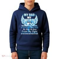 My Dad Hero Guardian Angel Never Gone From My Heart Kids Hoodie thumb 4