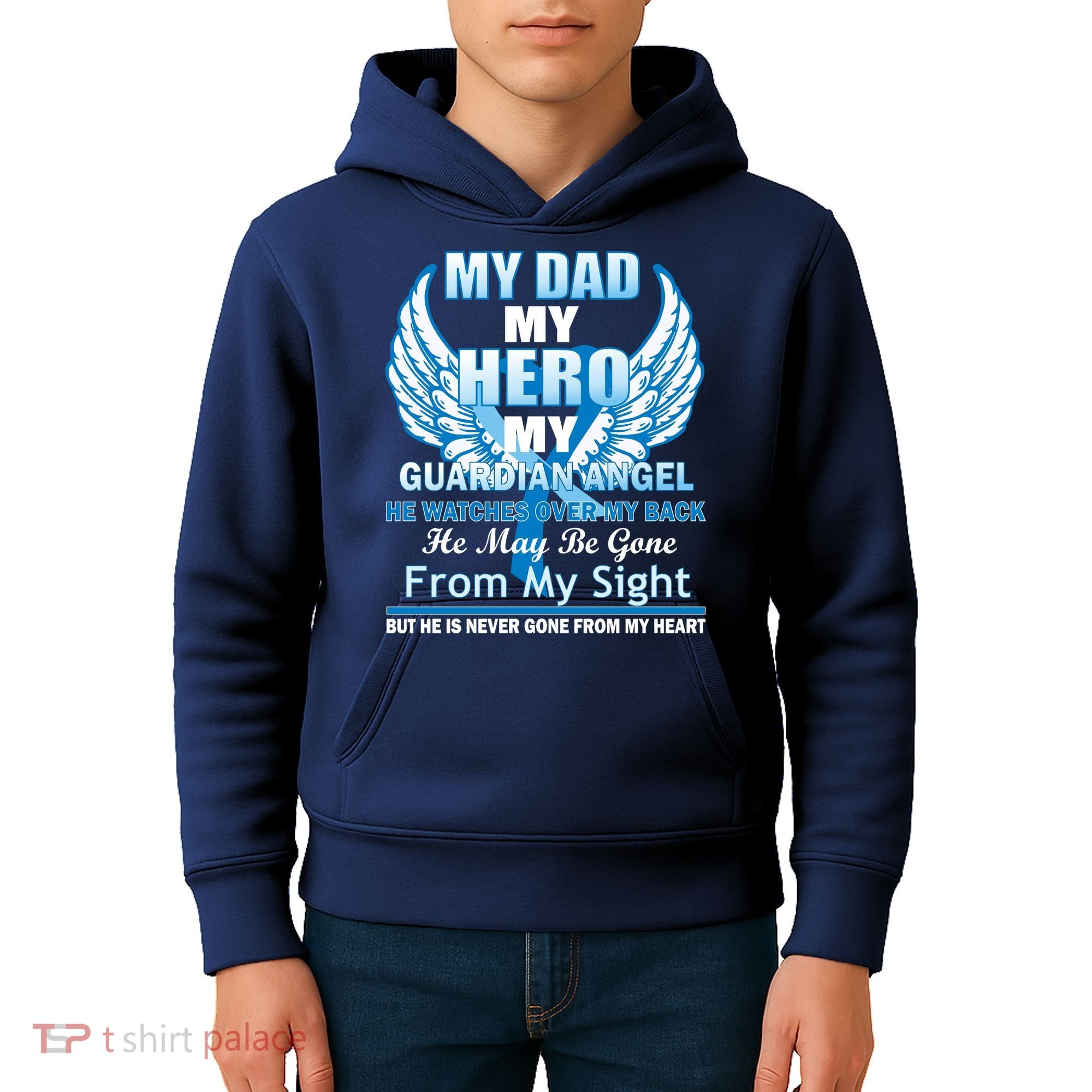 My Dad Hero Guardian Angel Never Gone From My Heart Kids Hoodie