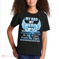 My Dad Hero Guardian Angel Never Gone From My Heart Kids T-Shirt thumb 2