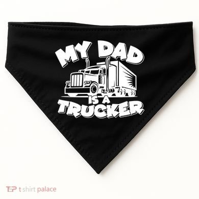 My Dad Is A Trucker Cute USA-Made Doggie Bandana