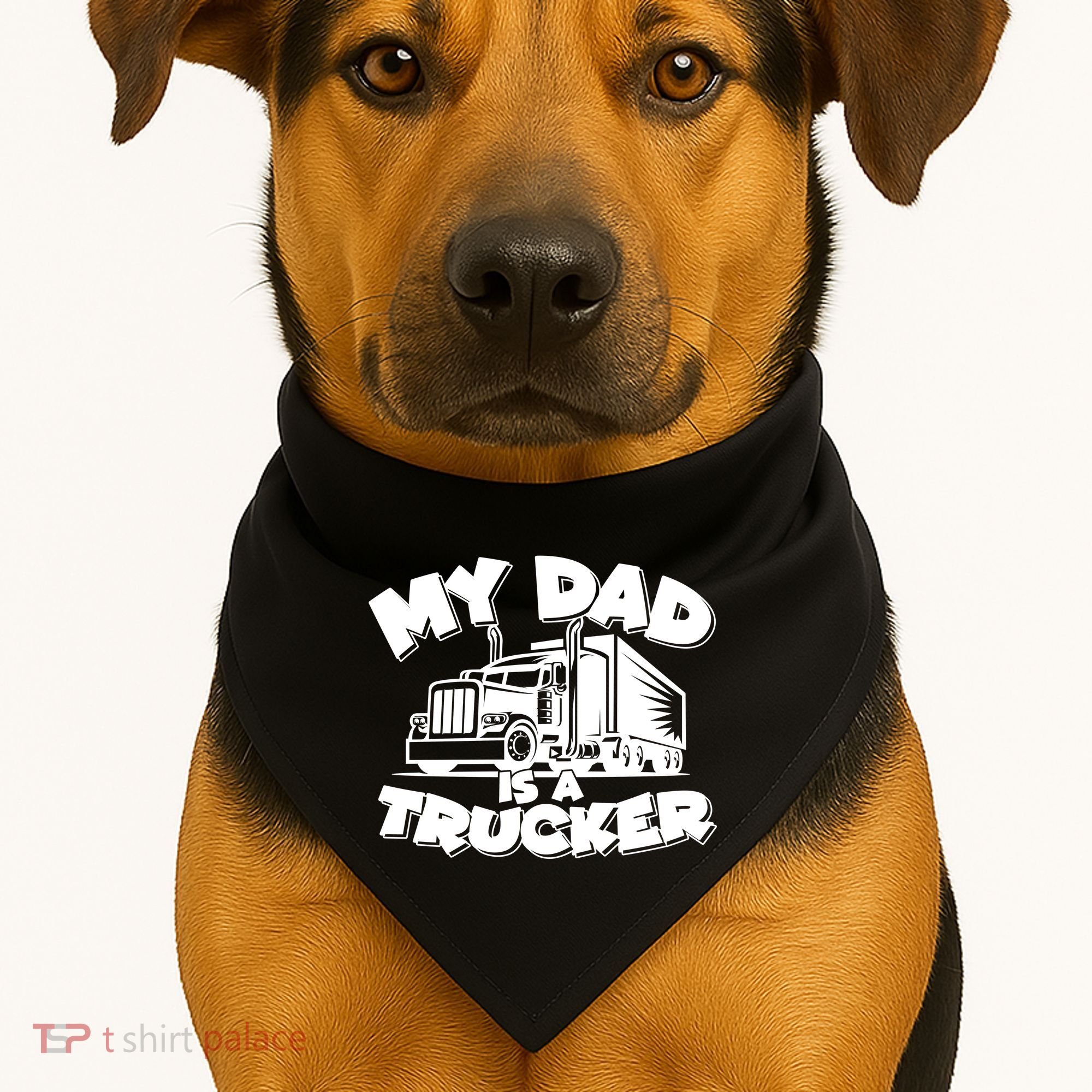 My Dad Is A Trucker Cute USA-Made Doggie Bandana