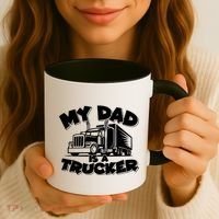 My Dad Is A Trucker Cute Coffee Mug thumb 3