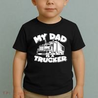 My Dad Is A Trucker Cute Toddler T-Shirt thumb 2