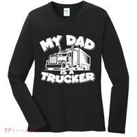 My Dad Is A Trucker Cute Women's Long Sleeve Shirt thumb 0