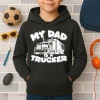 My Dad Is A Trucker Cute Kids Hoodie thumb 2