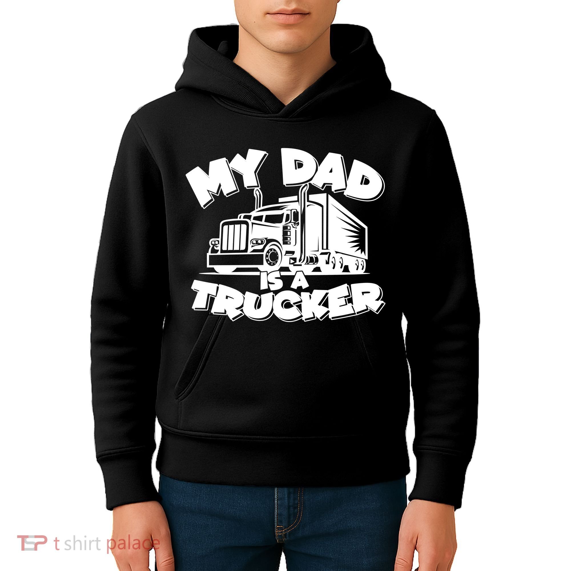 My Dad Is A Trucker Cute Kids Hoodie