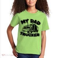 My Dad Is A Trucker Cute Kids T-Shirt thumb 2