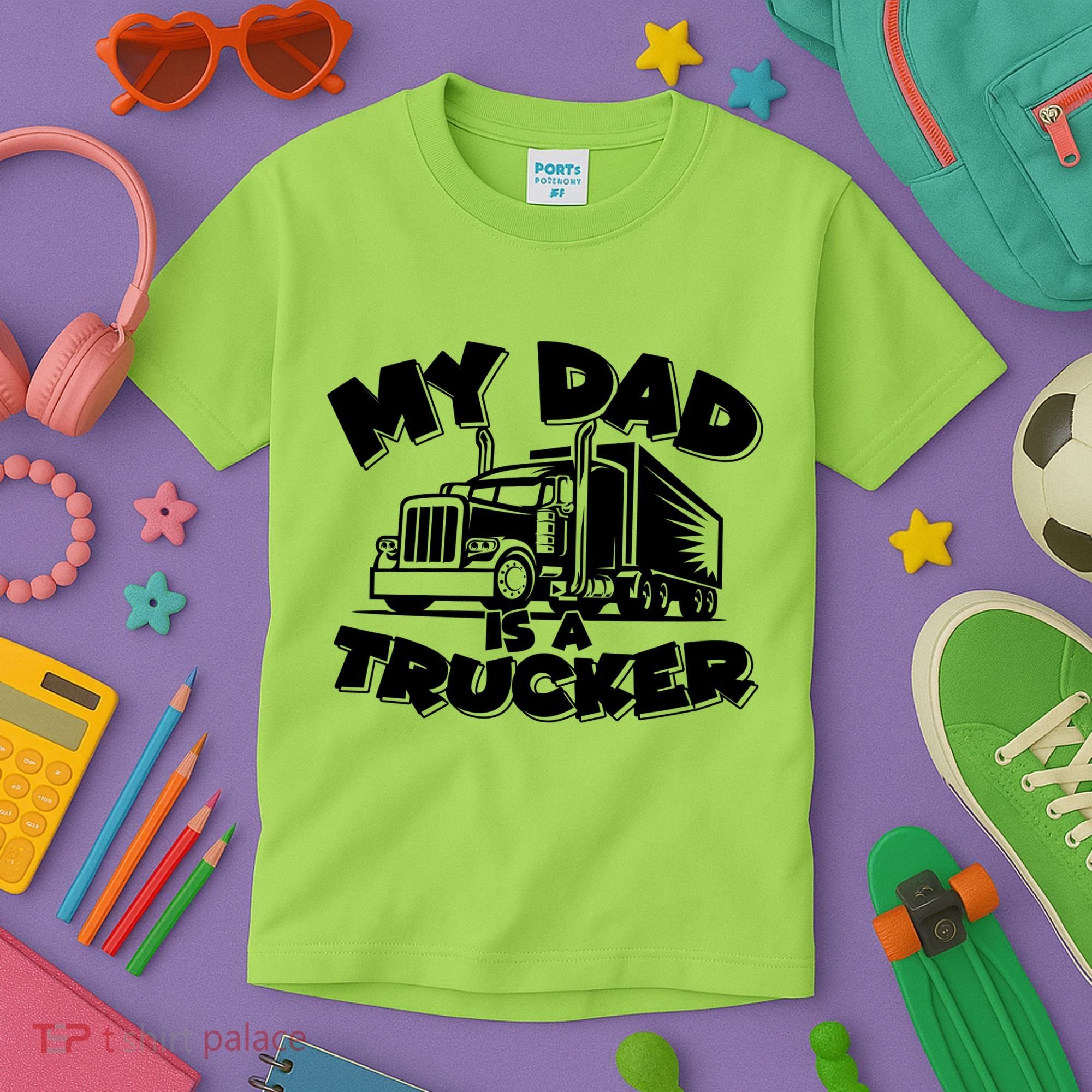 My Dad Is A Trucker Cute Kids T-Shirt