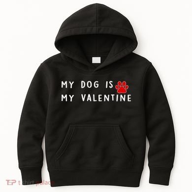 My Dog Is My Valentine Kids Hoodie