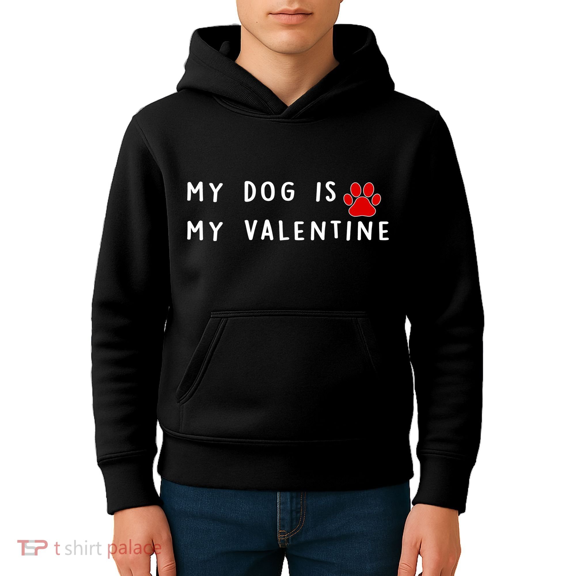 My Dog Is My Valentine Kids Hoodie