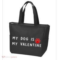 My Dog Is My Valentine Tote Bag thumb 3