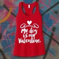My Dog Is My Valentine Cute Women's Tank Top thumb 3