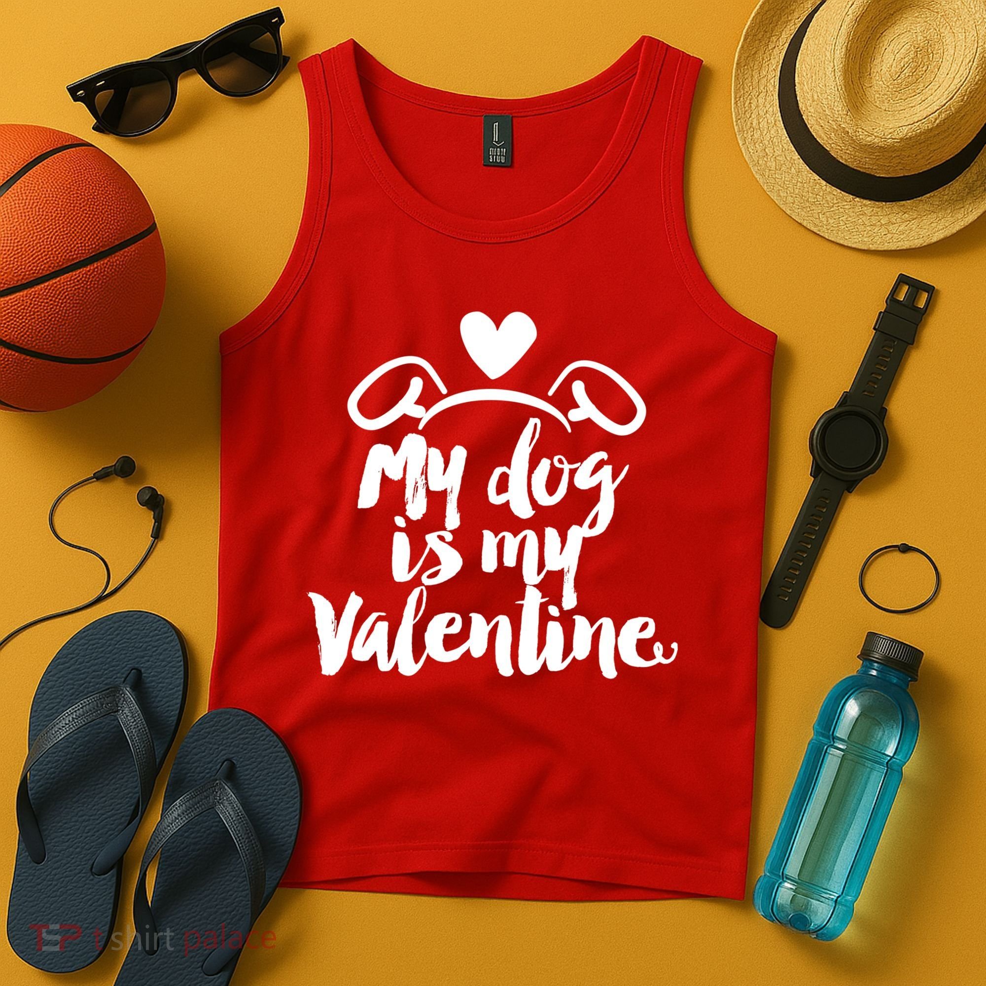 My Dog Is My Valentine Cute Tank Top