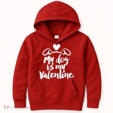 My Dog Is My Valentine Cute Kids Hoodie